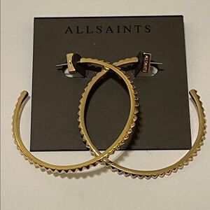 All Saints Textured Gold Hoop Earrings